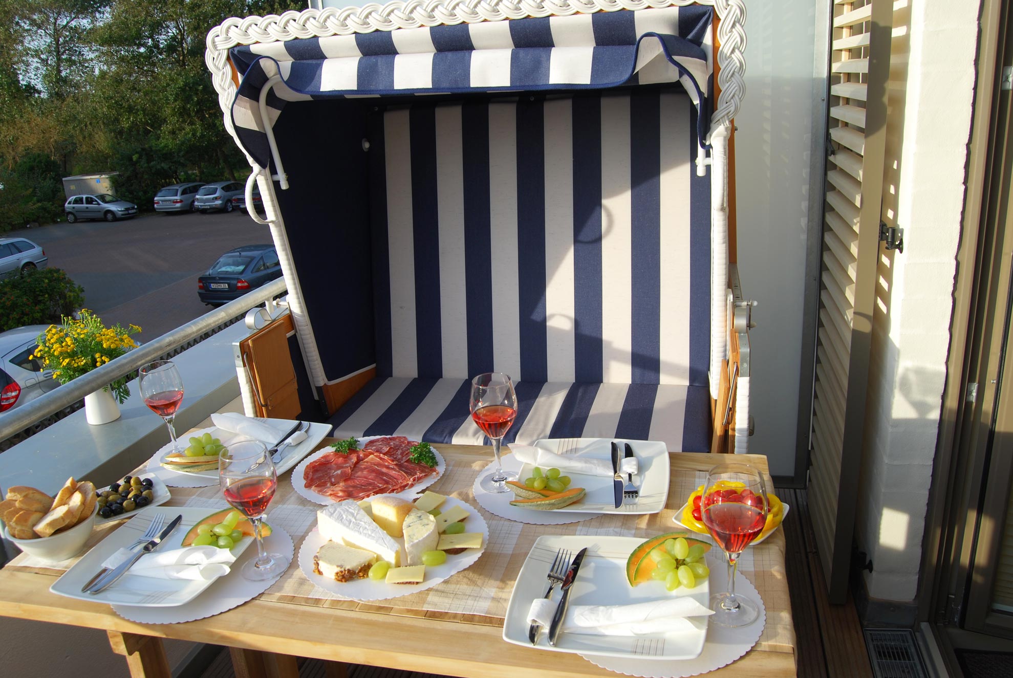 Ferienwohnung Abendsonne Balkon