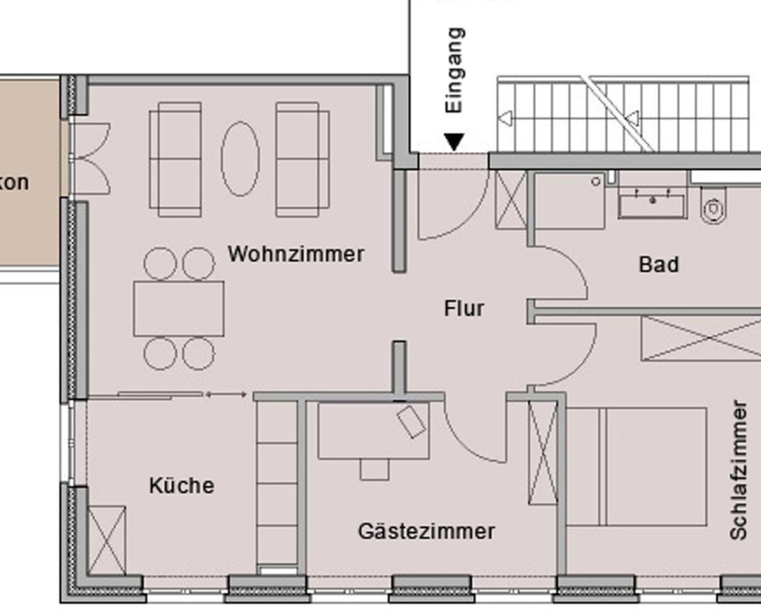 Ferienwohnung Abendsonne Grundriss