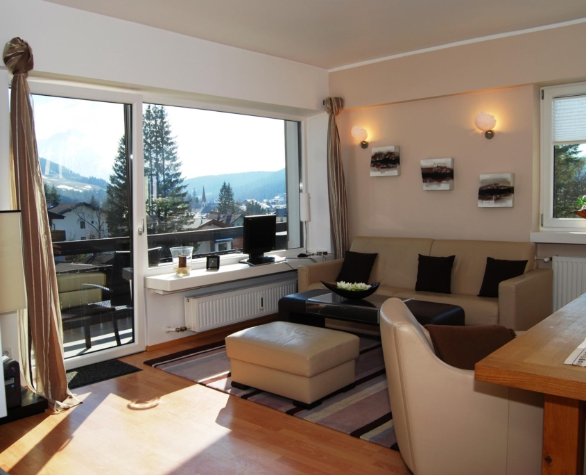Ferienwohnung Alpenpanorama Wohnzimmer